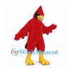 Cardinal Mascot Costume in Red with Yellow Beak and Black Face