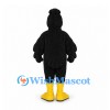 Bird Mascot Costume in Black with Yellow Beak and Head Tuft