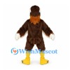 Eagle Mascot Costume with Brown Body and Cream Eye Markings