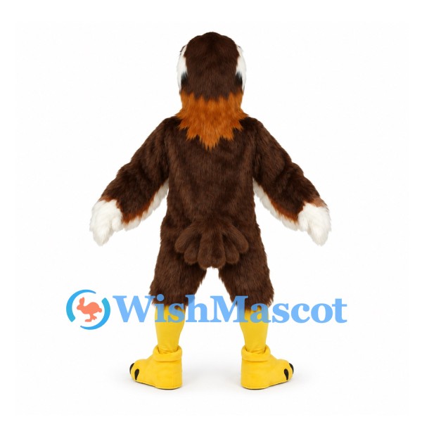Eagle Mascot Costume with Brown Body and Cream Eye Markings
