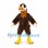 Eagle Mascot Costume with Brown Body and Cream Eye Markings