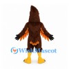 Eagle Mascot Costume in Brown with Sculpted Chest and Tall Crest