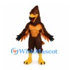 Eagle Mascot Costume in Brown with Sculpted Chest and Tall Crest