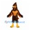 Eagle Mascot Costume in Brown with Sculpted Chest and Tall Crest