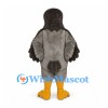 Falcon Mascot Costume in Gray with Yellow Eye Markings