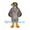 Falcon Mascot Costume in Gray with Yellow Eye Markings