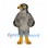 Falcon Mascot Costume in Gray with Yellow Eye Markings