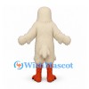 Falcon Mascot Costume in Cream with Orange Beak and Legs