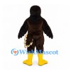 Hawk Mascot Costume in Dark Brown with Yellow Eye Rings