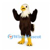 Eagle Mascot Costume with White Head and Brown Feathered Wings