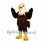 Eagle Mascot Costume with White Head and Brown Feathered Wings