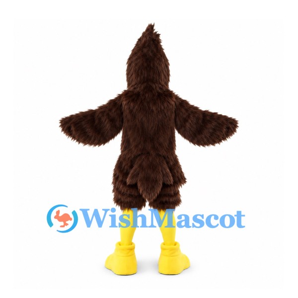 Eagle Mascot Costume in Dark Brown with Tall Crest