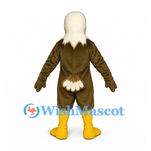 Eagle Mascot Costume with Cream Head and Olive Brown Body
