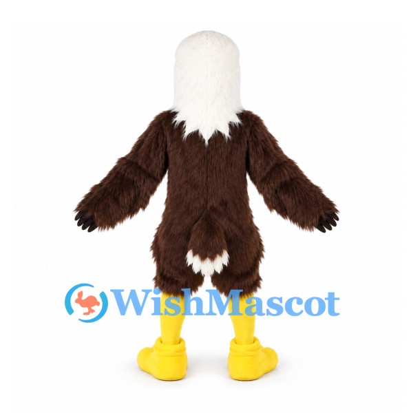 Eagle Mascot Costume with White Head and Dark Brown Wings