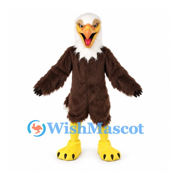 Eagle Mascot Costume with White Head and Dark Brown Wings