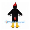 Woodpecker Mascot Costume in Black and White with Red Crest