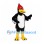 Woodpecker Mascot Costume in Black and White with Red Crest