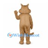 Cat Mascot Costume in Tan with Rounded Belly and Long Tail