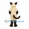 Siamese Cat Mascot Costume in Cream with Dark Face and Paws