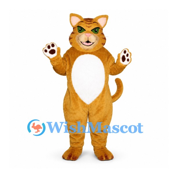 Cat Mascot Costume in Orange with White Belly and Paw Pads