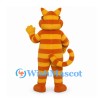 Cat Mascot Costume in Orange Stripes with Dark Sunglasses