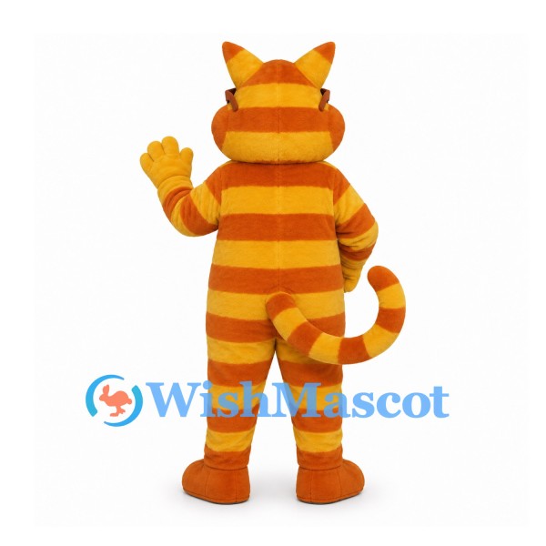Cat Mascot Costume in Orange Stripes with Dark Sunglasses