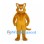 Cat Mascot Costume in Gold with White Muzzle and Long Tail