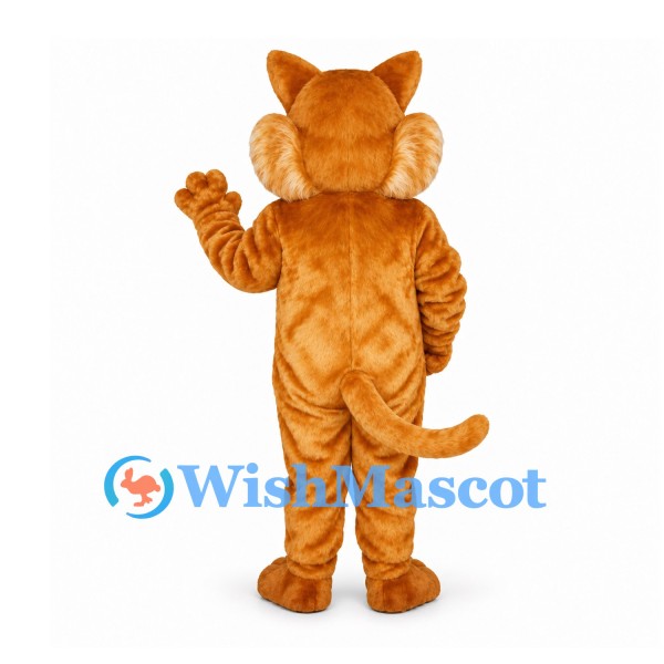 Cat Mascot Costume in Orange with Large White Cheeks