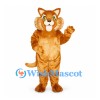 Cat Mascot Costume in Orange with Large White Cheeks