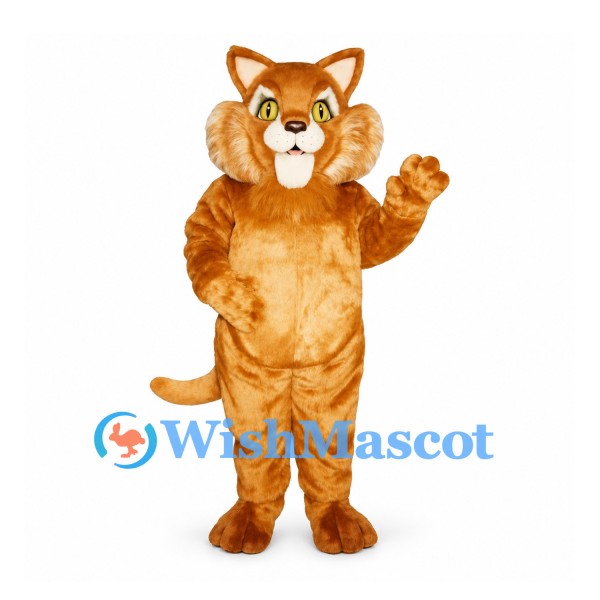 Cat Mascot Costume in Orange with Large White Cheeks