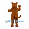Cat Mascot Costume in Brown with Cream Belly and Green Eyes
