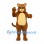 Cat Mascot Costume in Brown with Cream Belly and Green Eyes