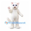 Cat Mascot Costume in White with Blue Eyes and Fluffy Tail