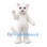 Cat Mascot Costume in White with Blue Eyes and Fluffy Tail