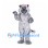 Cat Mascot Costume in Gray with Pink Bow and Blue Eyes
