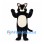 Cat Mascot Costume in Black with Cream Belly and Yellow Eyes