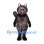 Cat Mascot Costume in Dark Gray with Blue Eyes and Pink Nose