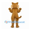Cat Mascot Costume in Tan with Large Cream Cheeks