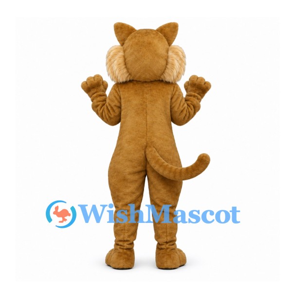 Cat Mascot Costume in Tan with Large Cream Cheeks