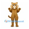 Cat Mascot Costume in Tan with Large Cream Cheeks