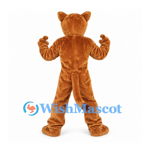 Cougar Mascot Costume in Orange with Muscular Torso