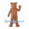 Cat Mascot Costume in Tan with Large White Cheeks and Long Tail