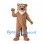 Cat Mascot Costume in Tan with Large White Cheeks and Long Tail