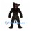 Panther Mascot Costume in Black with Muscular Body and White Fangs