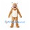 Lynx Mascot Costume in Tan with White Belly and Tufted Ears