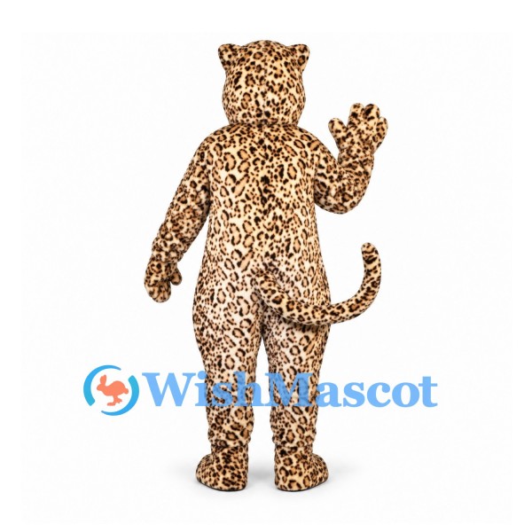 Leopard Mascot Costume with Dense Spotted Pattern and Long Tail