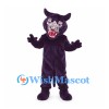 Panther Mascot Costume in Purple with Snarling Face