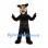 Panther Mascot Costume in Black with Tan Face and Open Mouth