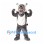 Lynx Mascot Costume in Gray with White Belly and Tufted Ears
