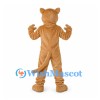 Cougar Mascot Costume in Tan with White Fangs and Long Tail